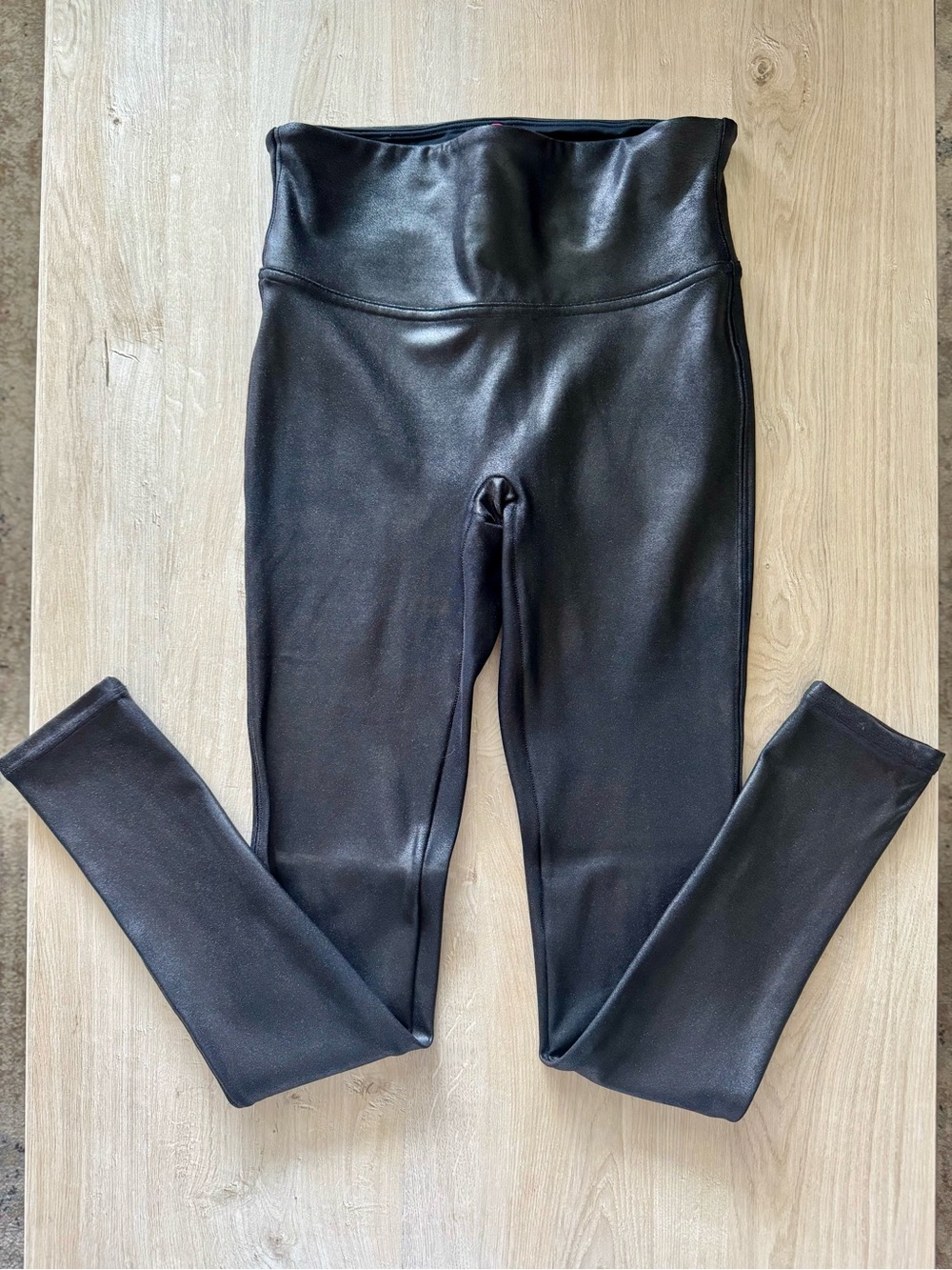 SPANX Black Faux Leather High-Waist Leggings